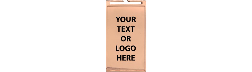 90MM RECTANGLE CUSTOM MEDAL (4MM THICK) GOLD, SILVER OR BRONZE